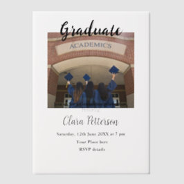 クラシック白黒クラスadd year scho卒業 ベラム紙招待状