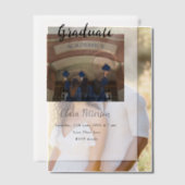 クラシック白黒クラスadd year scho卒業 ベラム紙招待状 (オフセット (カップル))