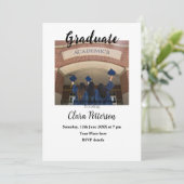 クラシック白黒クラスadd year scho卒業 招待状 (スタンド正面)