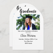 クラシック白黒クラスadd year scho卒業 招待状 (正面/裏面)