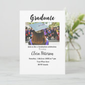 クラシック白黒クラスadd year scho卒業 招待状 (スタンド正面)