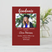 クラシック白黒クラスadd year scho卒業 案内状 (スタンド正面)