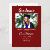 クラシック白黒クラスadd year scho卒業 案内状 (正面/裏面)