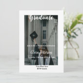 クラシック白黒クラスadd year scho卒業 案内状 (スタンド正面)