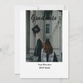 クラシック白黒クラスadd year scho卒業 案内状 (裏面)