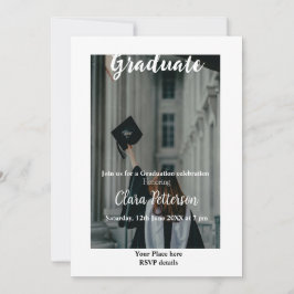 クラシック白黒クラスadd year scho卒業 案内状