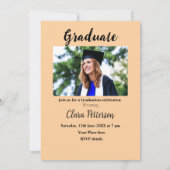 クラシック白黒クラスadd year scho卒業 案内状 (裏面)