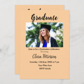 クラシック白黒クラスadd year scho卒業 案内状 (正面/裏面)