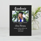 クラシック白黒クラスadd year scho卒業 案内状 (スタンド正面)