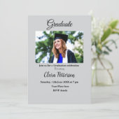 クラシック白黒クラスadd year scho卒業 案内状 (スタンド正面)