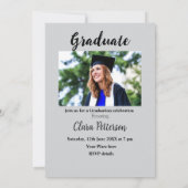 クラシック白黒クラスadd year scho卒業 案内状 (裏面)