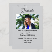 クラシック白黒クラスadd year scho卒業 案内状 (正面/裏面)