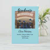 クラシック白黒クラスadd year scho卒業 案内状 (スタンド正面)