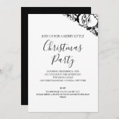 クラシック白黒クリスマスパーティー 招待状 (正面/裏面)