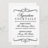 クラシック白黒シグネチャーカクテル記号 (正面/裏面)