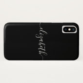 クラシック白黒シモダンックエレガントスクリプト Case-Mate iPhoneケース (裏面(横))