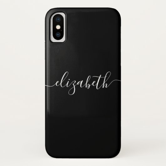 クラシック白黒シモダンックエレガントスクリプト Case-Mate iPhoneケース (裏面)