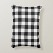 クラシック白黒ジンガム型枕 アクセントクッション (裏面(縦))