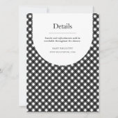 クラシック白黒ジンガム格子板 招待状 (裏面)