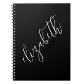 クラシック白黒スクリプトフォントシンプルエレガント ノートブック (正面)