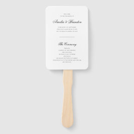 クラシック白黒スクリプト結婚式 プログラム ハンドファン