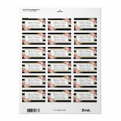 クラシック白黒ストライプピンクフローラデコール ラベル (フルシート)