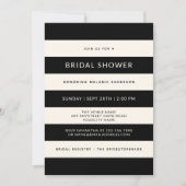 クラシック白黒ストライプブライダルシャワー 招待状 (正面)