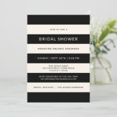 クラシック白黒ストライプブライダルシャワー 招待状 (スタンド正面)