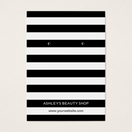 クラシック白黒ストリップイヤリングディスプレイカード (正面)