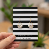 クラシック白黒ストリップイヤリングディスプレイカード