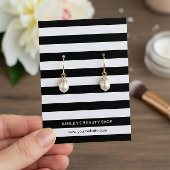 クラシック白黒ストリップイヤリングディスプレイカード