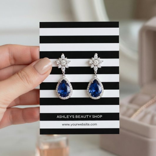 クラシック白黒ストリップイヤリングディスプレイカード