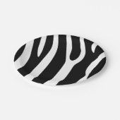 クラシック白黒ゼブラストライププリント ペーパープレート (アングル)