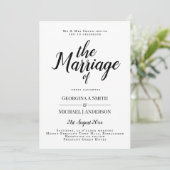 クラシック白黒タイポグラフィ結婚式招待状 招待状 (スタンド正面)