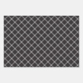 クラシック白黒タータンチェックプレイド ラッピングペーパーシート (正面3)