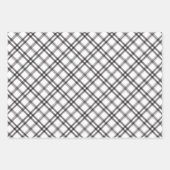 クラシック白黒タータンチェックプレイド ラッピングペーパーシート (正面2)
