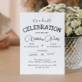 クラシック白黒ダブルバースデーパーティー 招待状