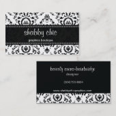 クラシック白黒ダマスクの名刺 名刺 (正面/裏面)