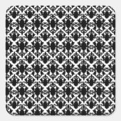 クラシック白黒ダマスク スクエアシール (正面)