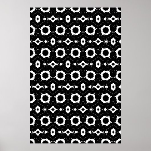 クラシック白黒デザイン ポスター (正面)