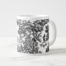 クラシック白黒トワール ジャンボコーヒーマグカップ