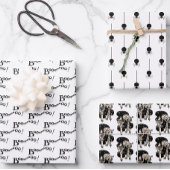 クラシック白黒ハロウィン ラッピングペーパーシート