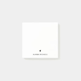 クラシック白黒ハートと名前 ポストイット