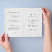 クラシック白黒バジェット結婚式 プログラム チラシ (手)