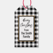 クラシック白黒バッファローチェック ギフトタグ (正面)