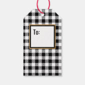 クラシック白黒バッファローチェック ギフトタグ (裏面)