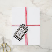 クラシック白黒バッファローチェック ギフトタグ (より糸付き)