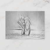 クラシック白黒バレエシューズダンサー 名刺 (裏面)