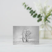 クラシック白黒バレエシューズダンサー 名刺 (スタンド正面)