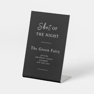 クラシック白黒バーメニュー 台座サイン